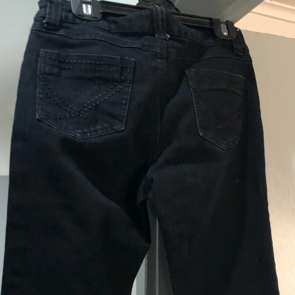 Black denim cropped 3/4 length pants shorter jeans size 10 women’s spring summer - Picture 2 of 9